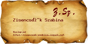 Zisencsák Szabina névjegykártya
